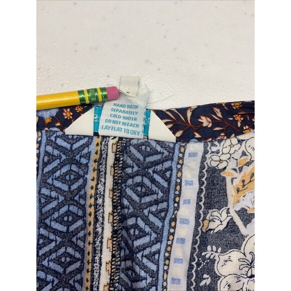 Sundance Boho Tunic Dress Long Sleeve Blue Floral Womens Size S Flowy - Picture 7 of 12